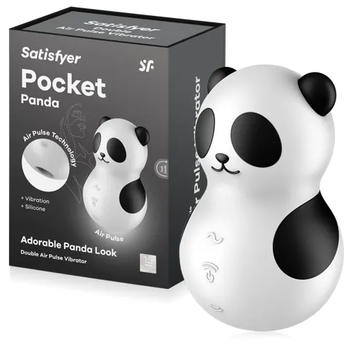 Masturbator 2 în 1 Satisfyer Panda masaj aerian vibrator - 76036557