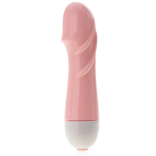 Mini vibrator roz pentru femei cu striații stimulante - 70840441