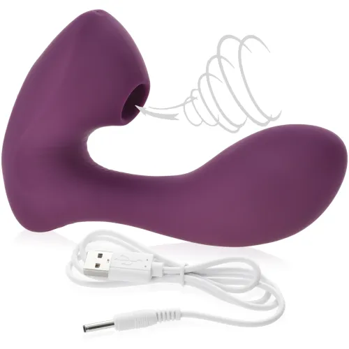 MASOR VAGINAL ȘI CLITORIDIAN VIBRATOR AUTOPORTANT CU FUNCȚIE DE ASPIRARE - 10 + 7 PROGRAME DISCRETE - 72357257