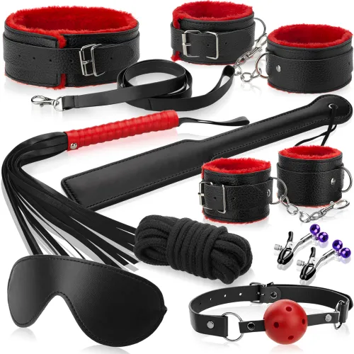 SET GADGET BDSM MARE, ACOPERIT CU UN PLUSH SOFT, BONDAGE - 73754856