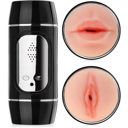 MASTURBATOR VIBRATOR - 18 FUNCȚII - 2ÎN1 VAGIN ARTIFICIAL ȘI GURĂ - 79499680