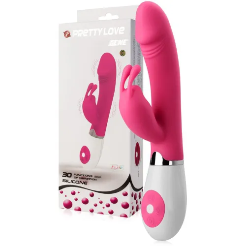 VIBRATOR DUBLU DIN SILICON CU IEPURAȘ – PRETTY LOVE ”GENE” - LBB 014224