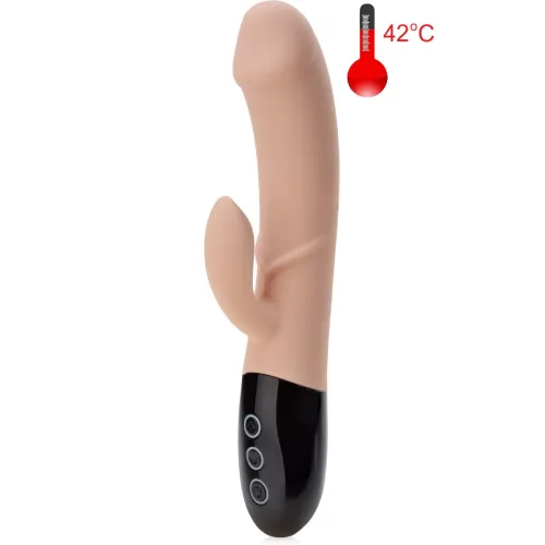 VIBRATOR CU FUNCȚIE DE ÎNCĂLZIRE PÂNĂ LA 42°C PENIS CU MASEUR PENTRU CLITORIS DIN SILICON DELICAT - 8 FUNCȚII SEXUALE - 70123204