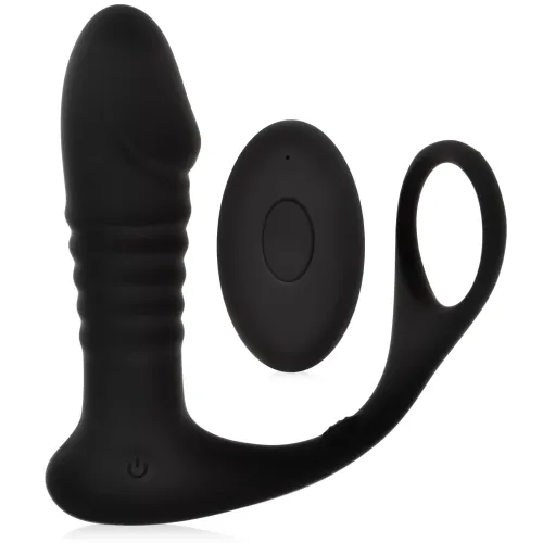 Masaj vibrator pentru prostată cu inel pentru erecție, 10 opțiuni de vibrație + telecomandă - 70829082